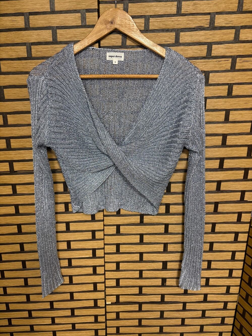 Superdown Gray Metallic Top Size Small